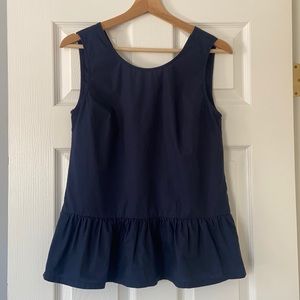 J. Crew Navy Blue Peplum Top